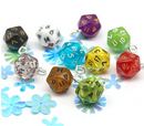 d20 Dice Charm w/ Metal Loop – Random Color (Single Piece)