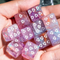 Diamond Prism Swirl Dice – Pink, Purple, & Sunset Orange 16mm d6 (Sold per piece)