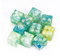 Diamond Prism Swirl d6 – Aqua, Teal & Seafoam Green 16mm Dice (Sold Individually)