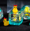 Duckling Daydream: 7-Dice RPG Set Teal with Tiny Ducks and Silver Numbers
