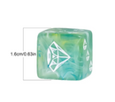 Diamond Prism Swirl d6 – Aqua, Teal & Seafoam Green 16mm Dice (Sold Individually)