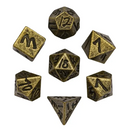Runebound Mini Metal Dice Set with Storage Pendant – 7-Piece Micro dnd Dice (7mm-8mm)