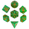 Verdant Bunny Blitz: 7-Dice Bunny RPG Set (Green & Orange)