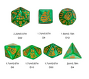 Verdant Bunny Blitz: 7-Dice Bunny RPG Set (Green & Orange)