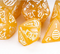 Golden Hareburst: 7-Dice Bunny RPG Set (Yellow & White)