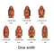 Bronze Bulletproof Fate: 7-Dice Bullet-Shaped RPG Resin Dice Set
