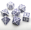 Arcane Amethyst Polyhedral Dice Set | 7-Dice White & Purple