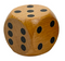 30mm Wood d6 Dice Natural/black | Twice as large as standard dice