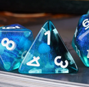 Noctilucent Jellyfish Dice 7-Dice Set Blue Glitter Dnd Dice Set