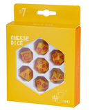 Cheese Dice | Funny Yellow 7-Dice Set for DnD Cheesy Chances