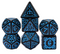 Blue Druid Pattern 7-Dice Set DND RPG Dice Black Druid Dice Set