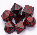 Red Druid Pattern 7-Dice Set DND RPG Dice Black Druid Dice Set