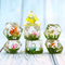 Flower on Grass Dice 7-Dice Set | White Numbers Dnd Resin Set