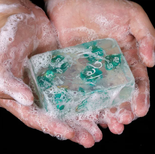 Dice Soap | Lemon Scent Transparent Handmade Soap w/Dice Inside
