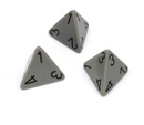 Opaque Polyhedral Grey /black d4 | 4-Sided Dice (sold per die)