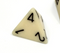 Opaque Polyhedral Ivory /black d4 | 4-Sided Dice (sold per die)