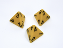Opaque Polyhedral Yellow /black d4 | 4-Sided Dice (sold per die)