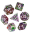 Green & Purple 7-Dice Set | Swirl Foil Series Dice Semi-Translucent