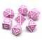 White & Purple Magic Flame 7-Dice Set DND RPG Dice Purple Color Fill