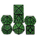 Celtic Knot Dice 7-Dice Set DND RPG Dice Druidic | White, Red, Orange, Yellow. Green, Blue