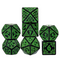Celtic Knot Dice 7-Dice Set DND RPG Dice Druidic | White, Red, Orange, Yellow. Green, Blue