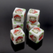 (White) Mushroom Dice | Printed d6 Dice Featuring Cute Mushroom Numbered