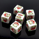 (White) Mushroom Dice | Printed d6 Dice Featuring Cute Mushroom Numbered