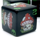 (Black) Mushroom Dice | Printed d6 Dice Featuring Cute Mushroom Numbered