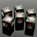 (Black) Mushroom Dice | Printed d6 Dice Featuring Cute Mushroom Numbered