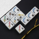 (White) Sword Dice | Printed d6 Dice Featuring Fantasy Weapons Numbered