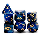 Midnight Blue Polyhedral Dice Set | 7-Dice Blue Set with Subtle Glitter