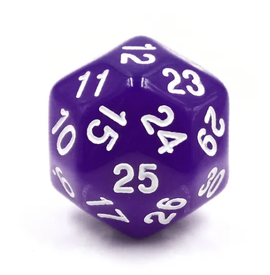 D30 Purple Single Die 30 Sided/s by HDdice | HengDadice