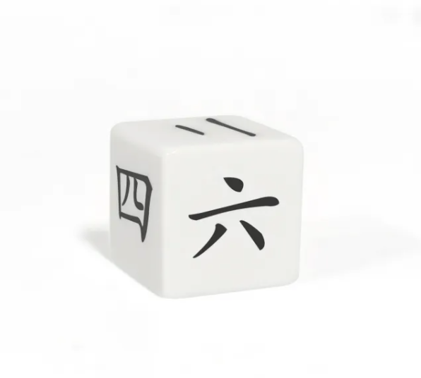 Chinese Numbers Dice | White Dice w/Black Printed Chinese Numbers (sold per piece)