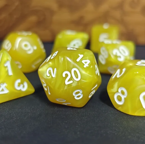 Sunny Horizon Pearl 7-Dice Set: D&D Roleplaying Essentials