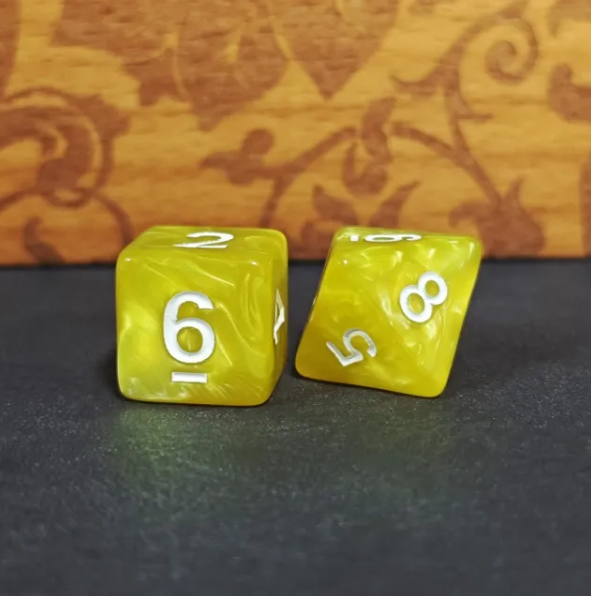 Sunny Horizon Pearl 7-Dice Set: D&D Roleplaying Essentials