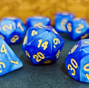 Sapphire Pearl 7-Dice Set: Precision and Elegance for Your Adventures