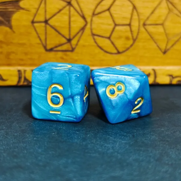 Ocean Sapphire Pearl 7-Dice Set: D&D Roleplaying Essentials