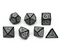 Black with White Ink Irregular Pattern Fill | 7-Dice Acrylic Dice Set