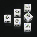 (White) Panda Dice | Printed d6 Dice Featuring Fantasy Animal Numbered