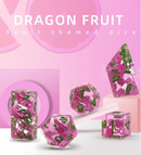 (presale) Dragon Fruit Themed Dice | 7-Dice Resin Dice Set