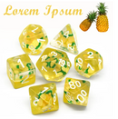 Pineapple Themed Dice | 7-Dice Resin Dice Set RPG Dice