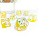 Pineapple Themed Dice | 7-Dice Resin Dice Set RPG Dice