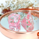 Peach Themed Dice | 7-Dice Resin Dice Set DnD Role Playing Set