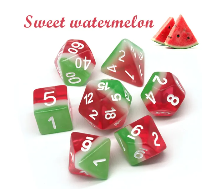 Watermelon  | 7-Dice Resin Dice Set DND Dice Layered Dice