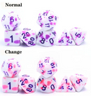 Enchanted Bloom: 7-Dice Acrylic DnD Set - Heat Reactive Color Change Dice