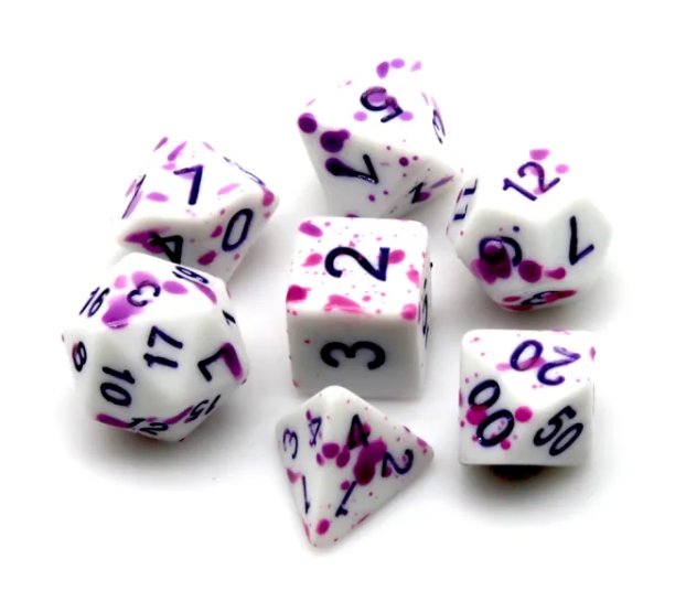 Enchanted Bloom: 7-Dice Acrylic DnD Set - Heat Reactive Color Change Dice