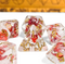 Autumn Whisper 7-Dice RPG Set - Clear Resin with Gold Numbers and Red Foil Maple Leaves