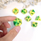 Emerald Blaze 7-Dice RPG Set - Yellow and Green Swirl with Green Numbers