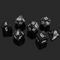 Obsidian Marble 7-Dice RPG Set - Black with Silver Swirl and White Numbers