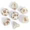 Pearl Radiance 7-Dice RPG Set - White Pearl with Copper Numbers